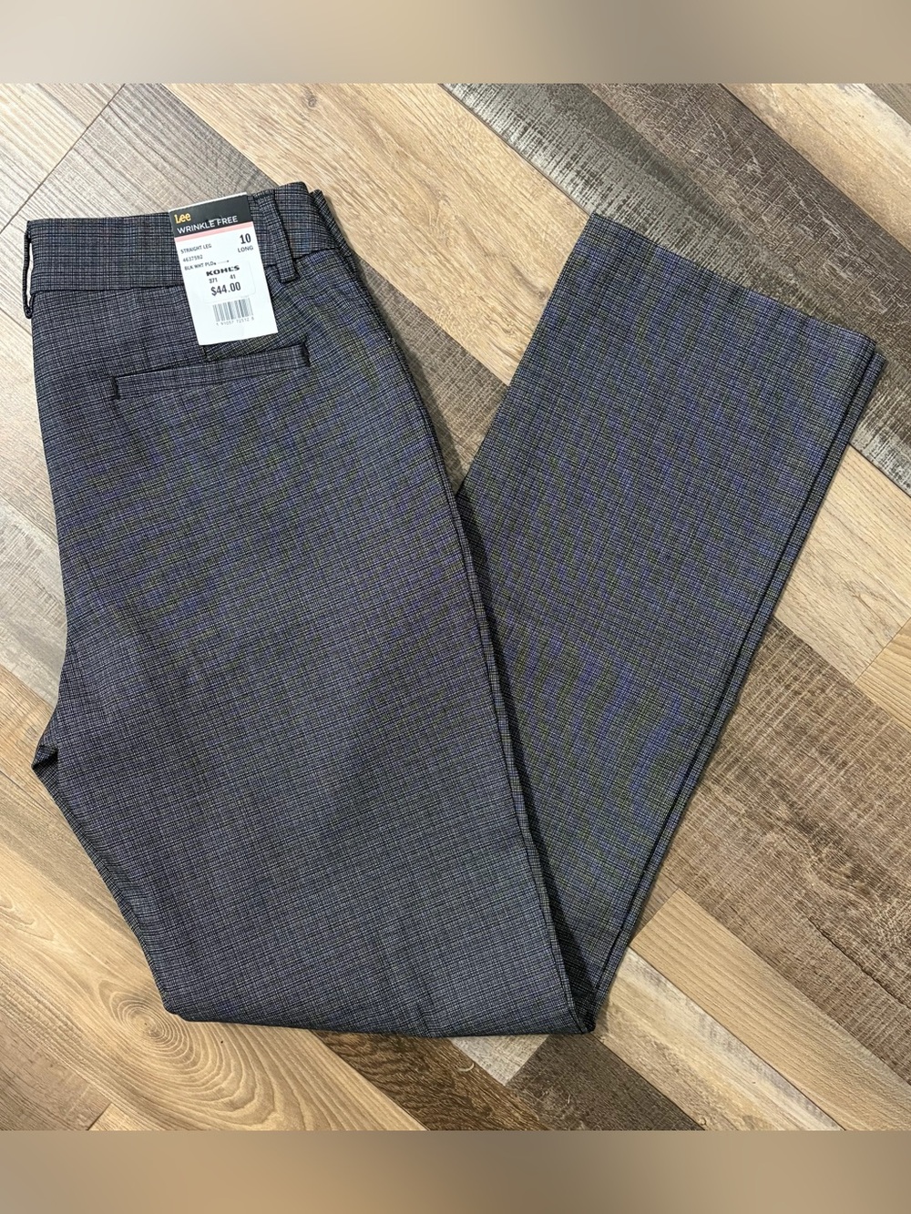 Lee Plaid Wrinkle Free Straight Leg Pants